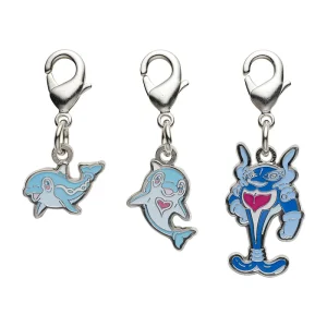 Dijes Pokémon – Finizen & Palafin en Metal (Set de 3 piezas)